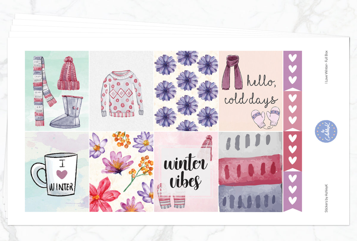 I Love Winter Weekly Kit - Erin Condren Planner Stickers – Stickers by ...