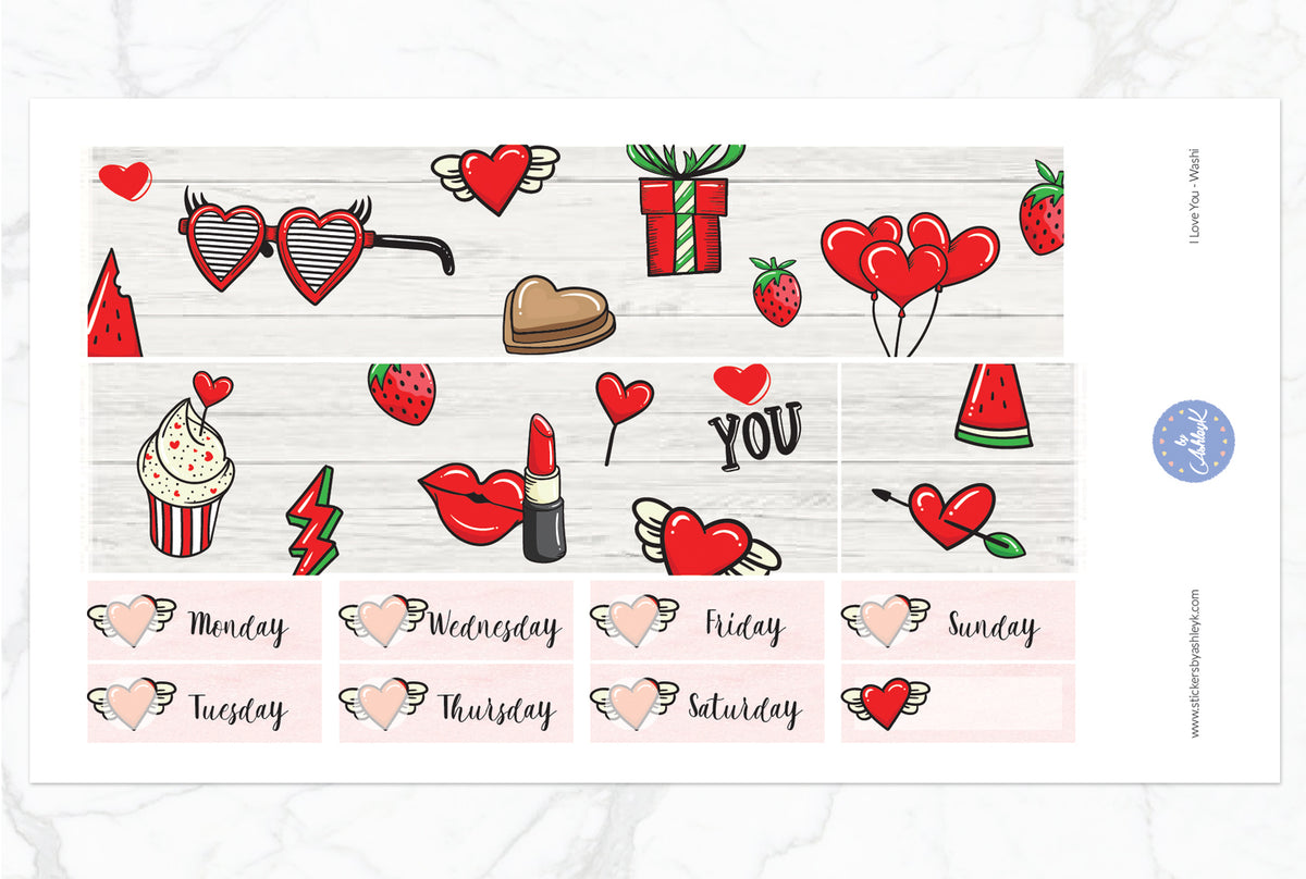 I Love You Weekly Kit - Erin Condren Planner Stickers – Stickers by AshleyK