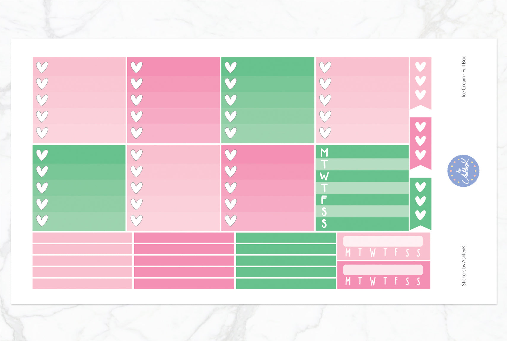 Ice Cream - Ombre Checklist Sheet