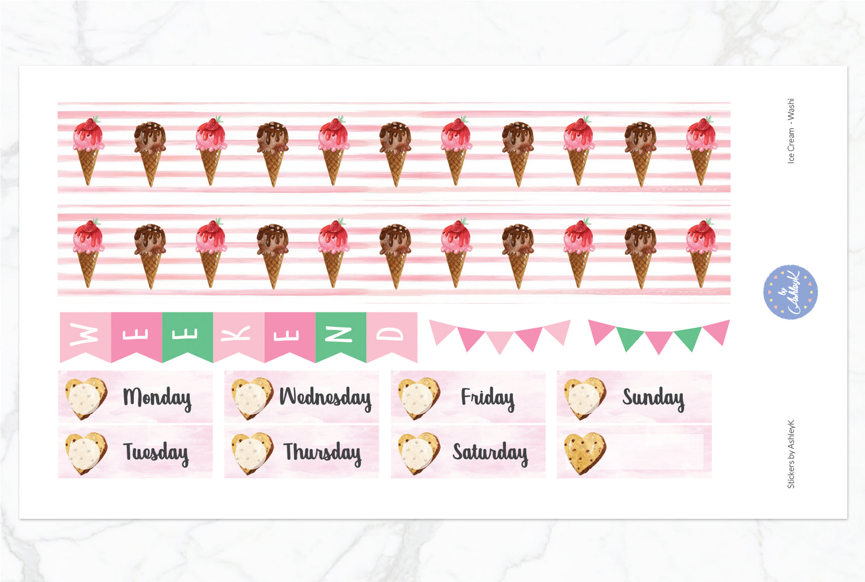 Ice Cream - Washi Sheet