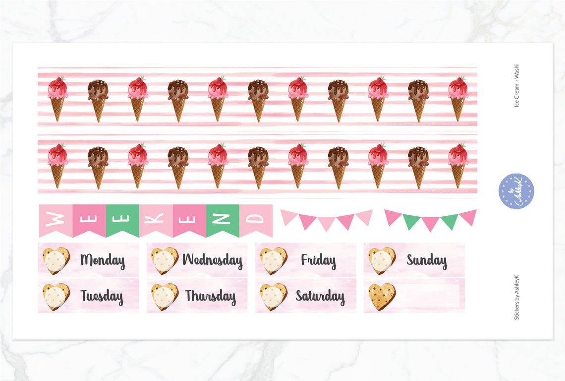 Ice Cream - Washi Sheet