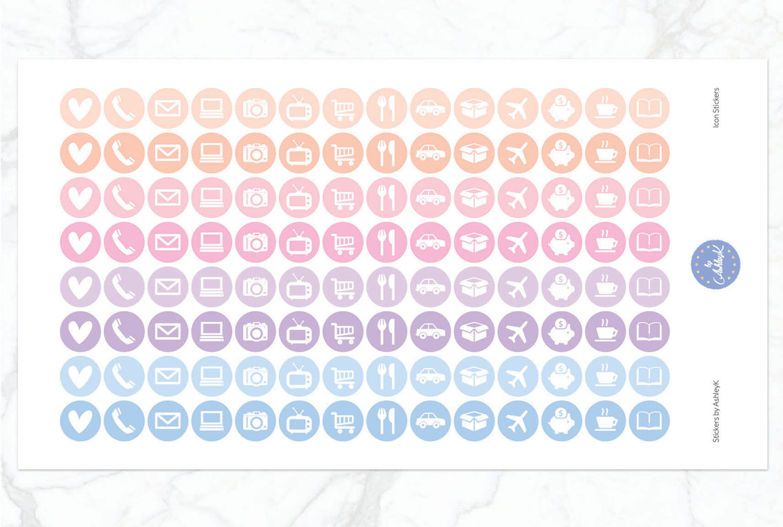 Icon Stickers - Pastel Sunset