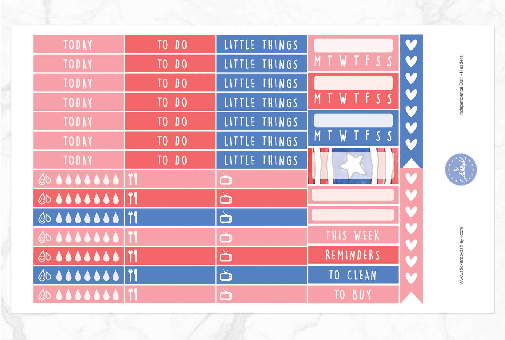 Independence Day Weekly Kit  - Functional Sheet