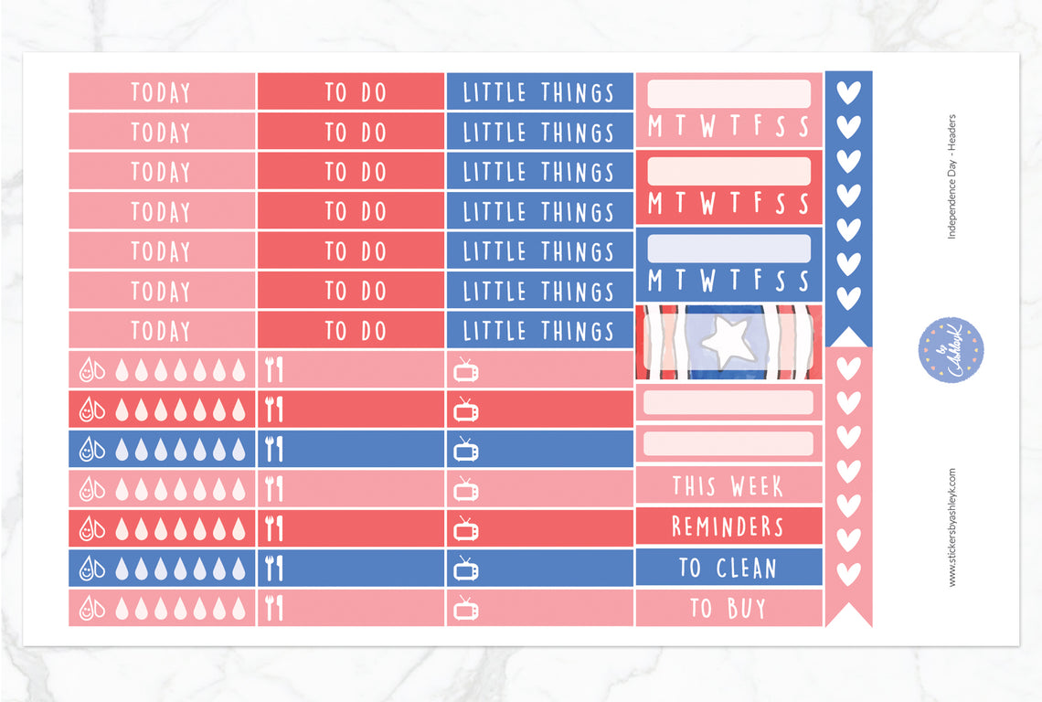 Independence Day Weekly Kit  - Functional Sheet