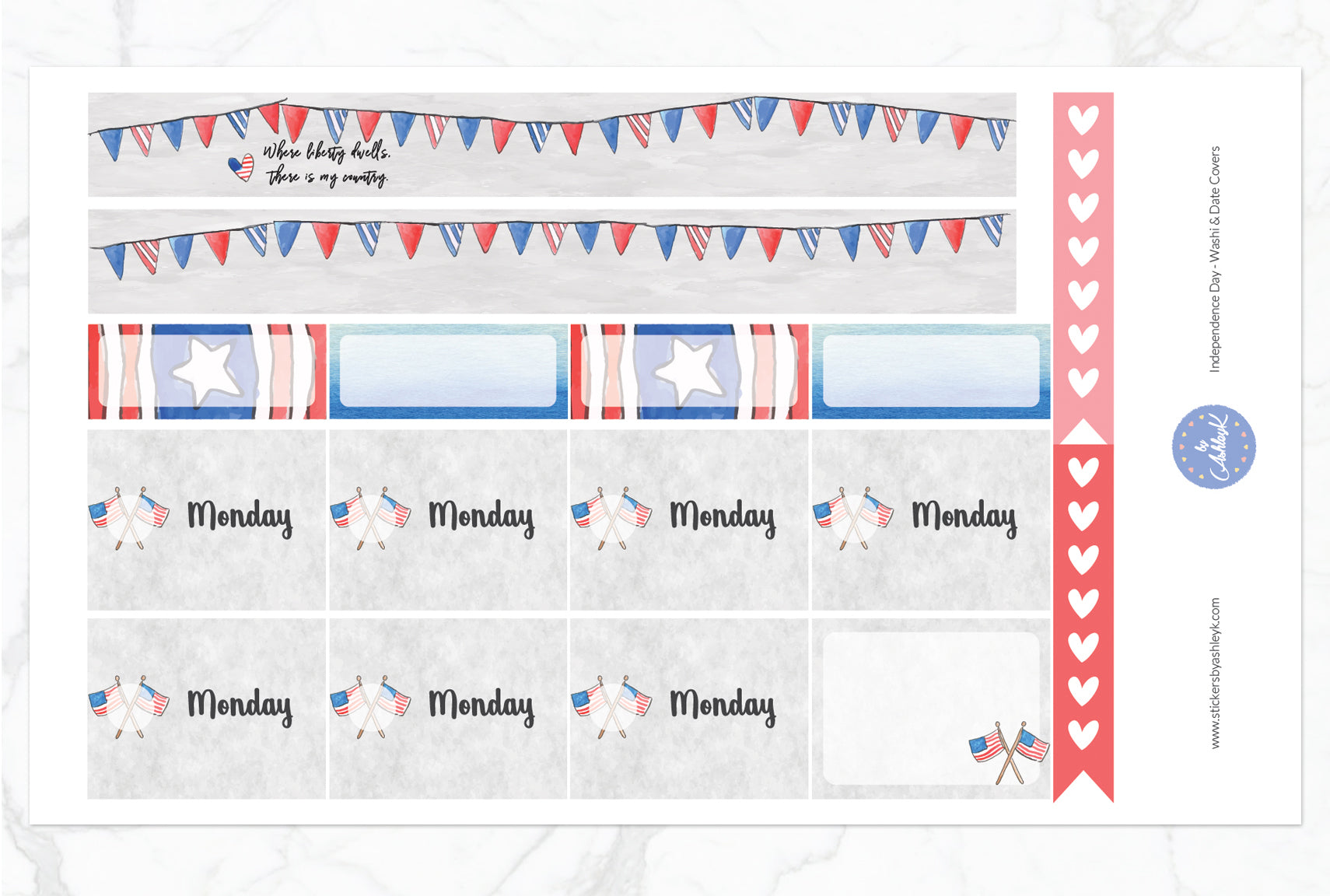 Independence Day Weekly Kit  - Washi Sheet