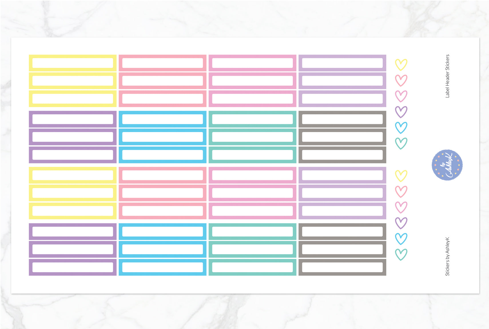 Label Header Stickers - Pastel