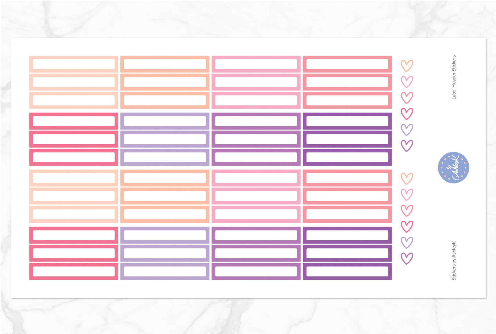 Label Header Stickers - Raspberry