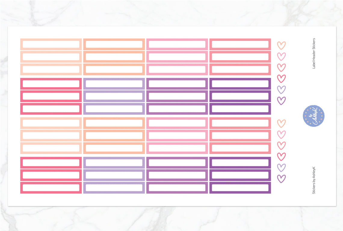 Label Header Stickers - Raspberry