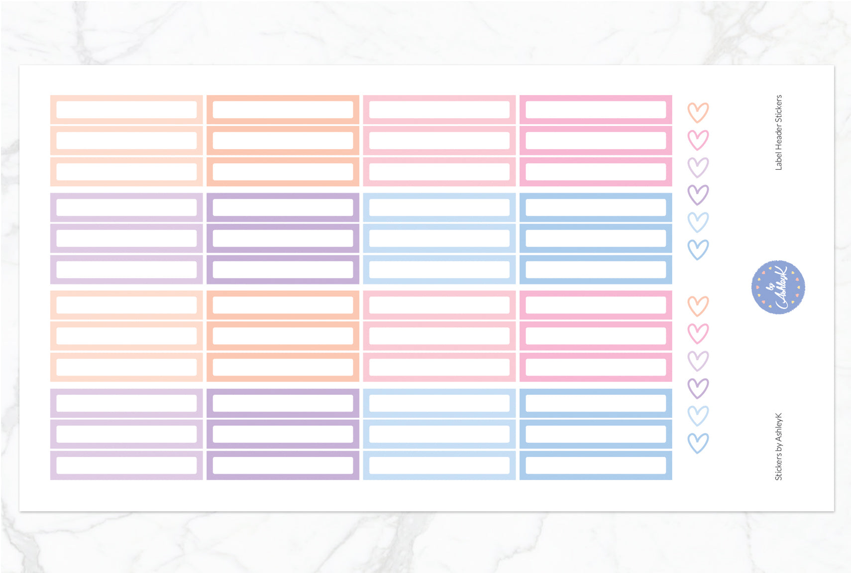 Label Header Stickers - Pastel Sunset