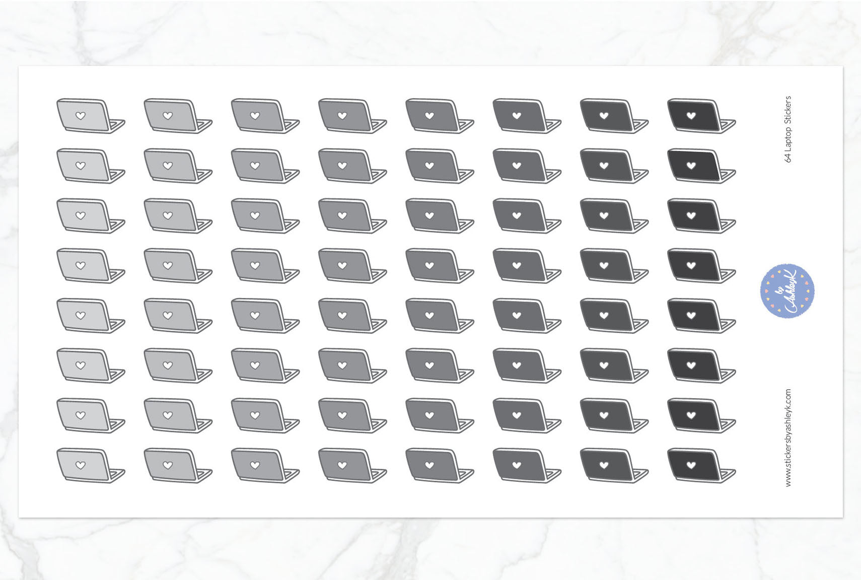 Laptop Stickers - Monochrome