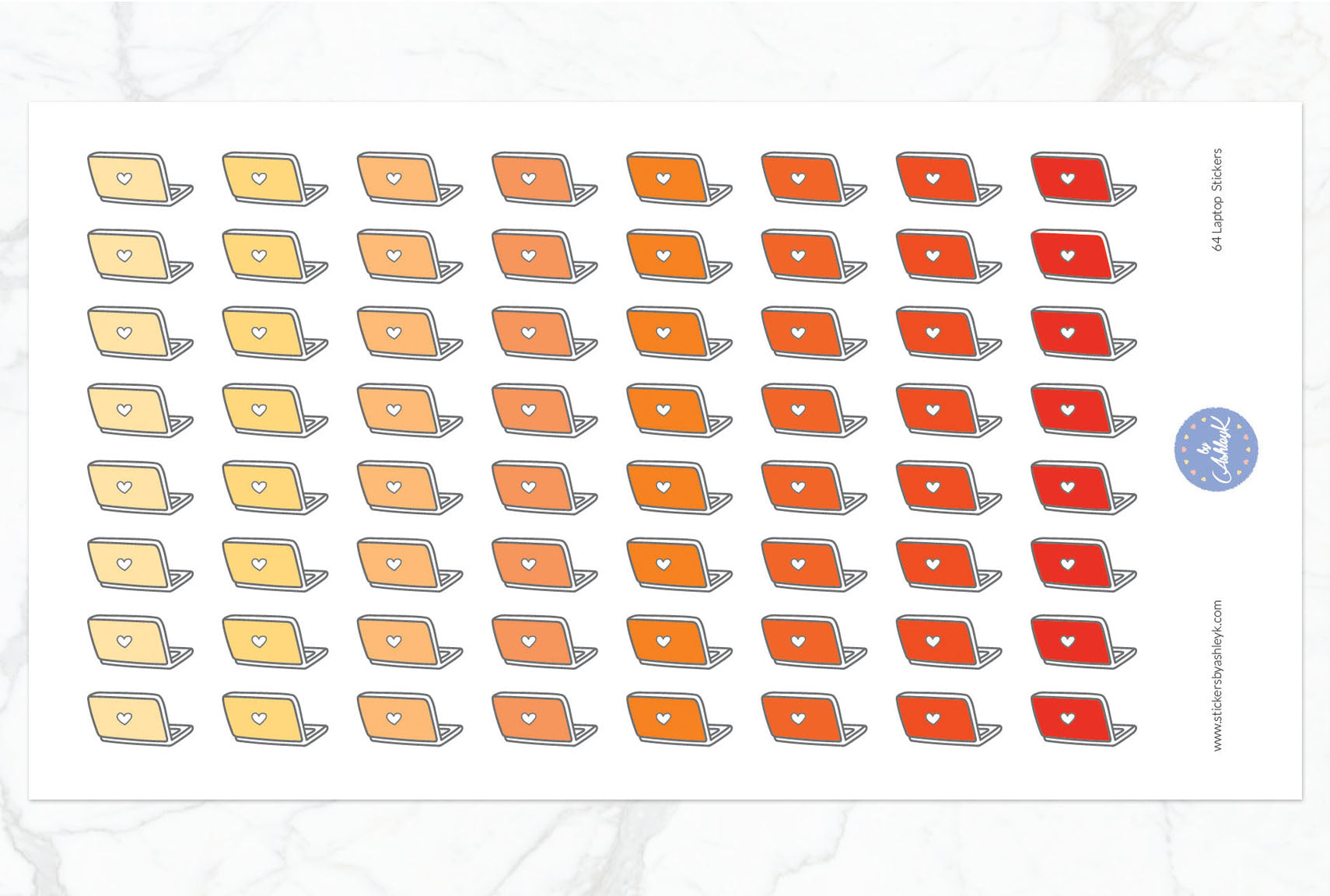 Laptop Stickers - Orange