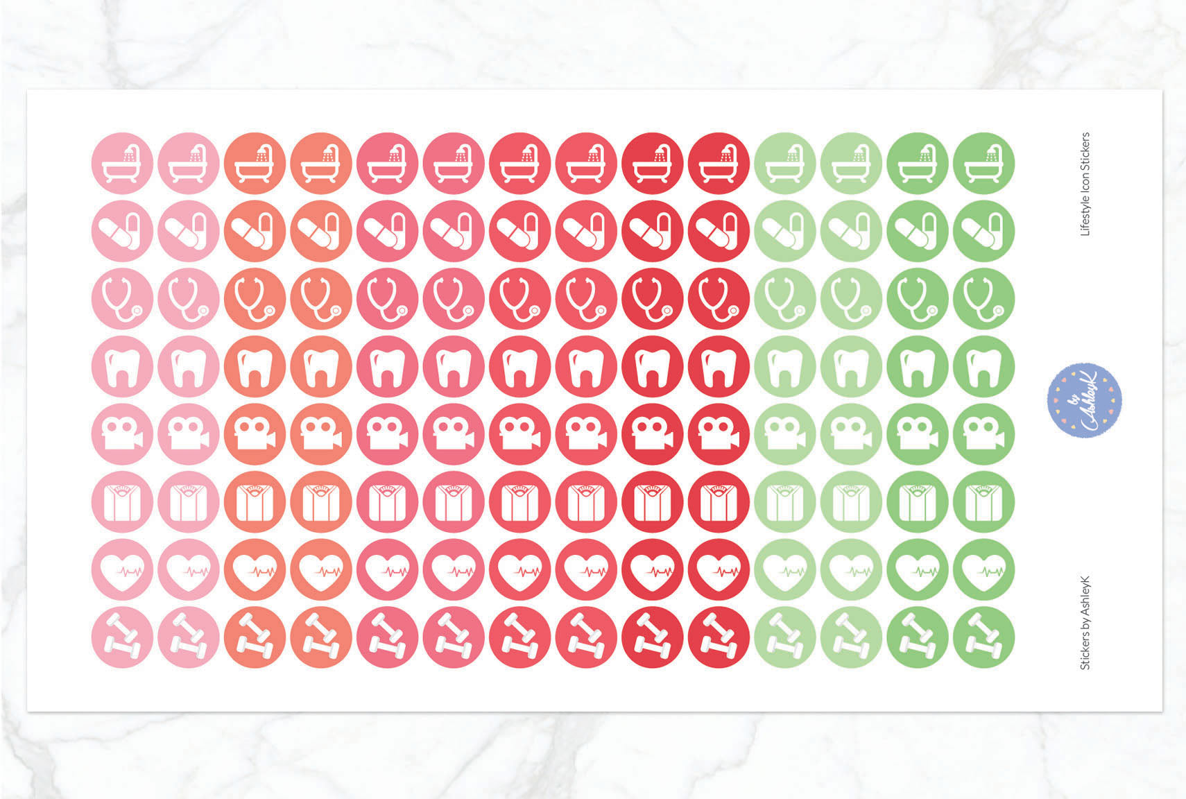 Lifestyle Icon Stickers - Strawberry