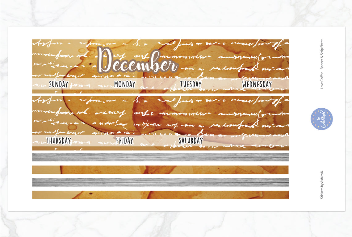 Love Coffee Weekly Kit  - Banner & Strip Sheet