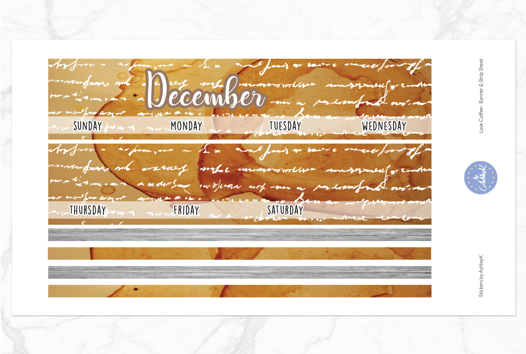 Love Coffee Weekly Kit  - Banner & Strip Sheet