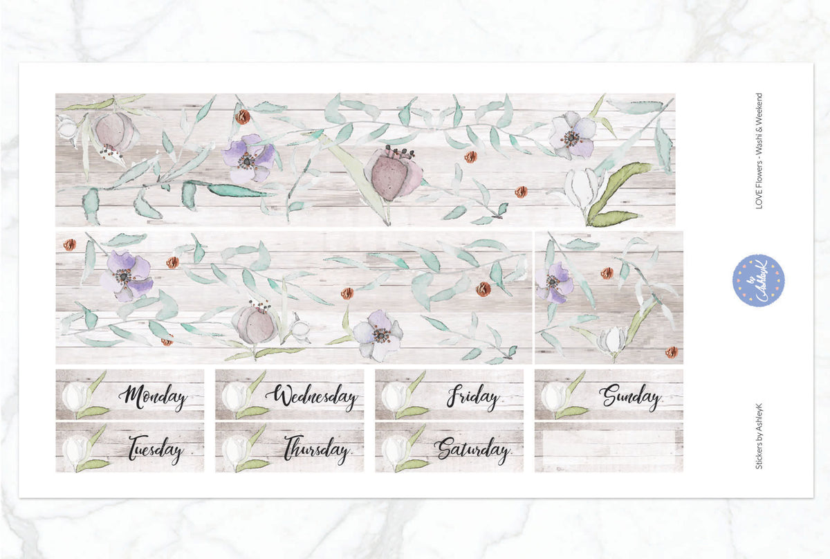 Love Flowers Weekly Kit - Erin Condren Planner Stickers – Stickers by ...