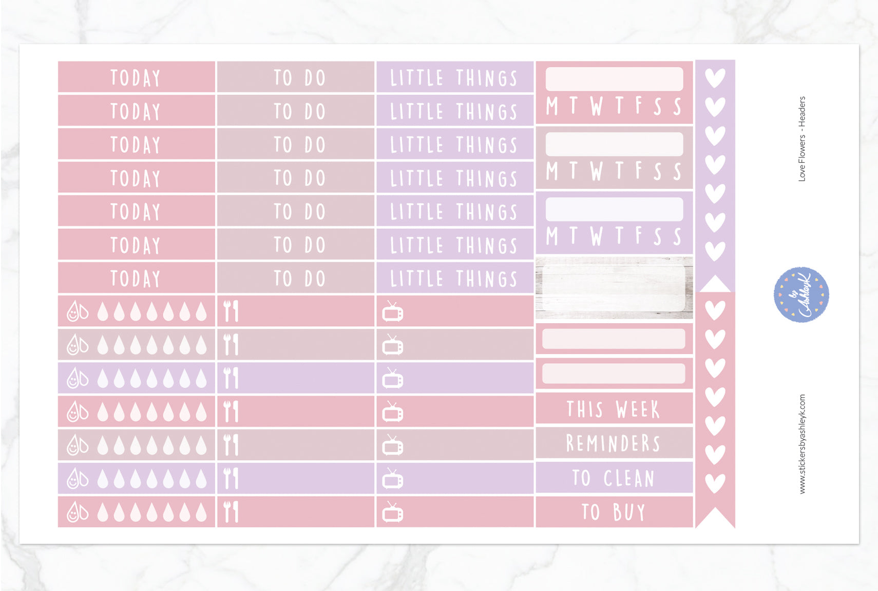 Love Flowers Weekly Kit  - Functional Sheet