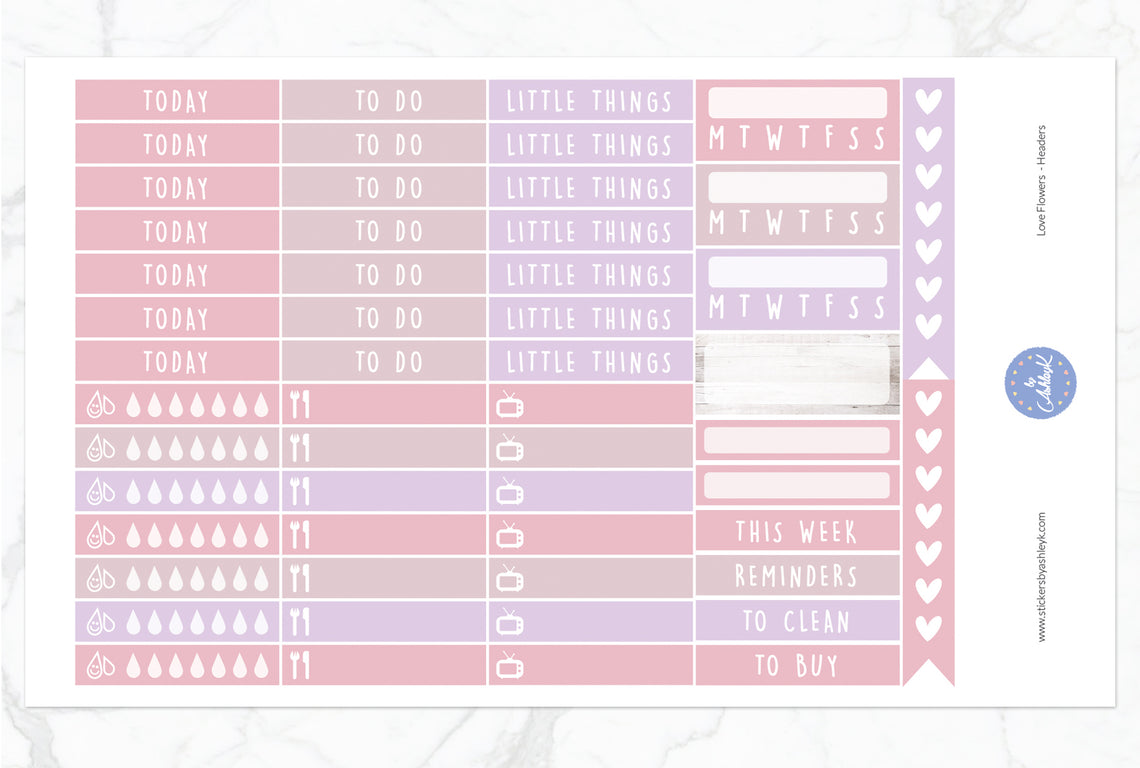Love Flowers Weekly Kit  - Functional Sheet