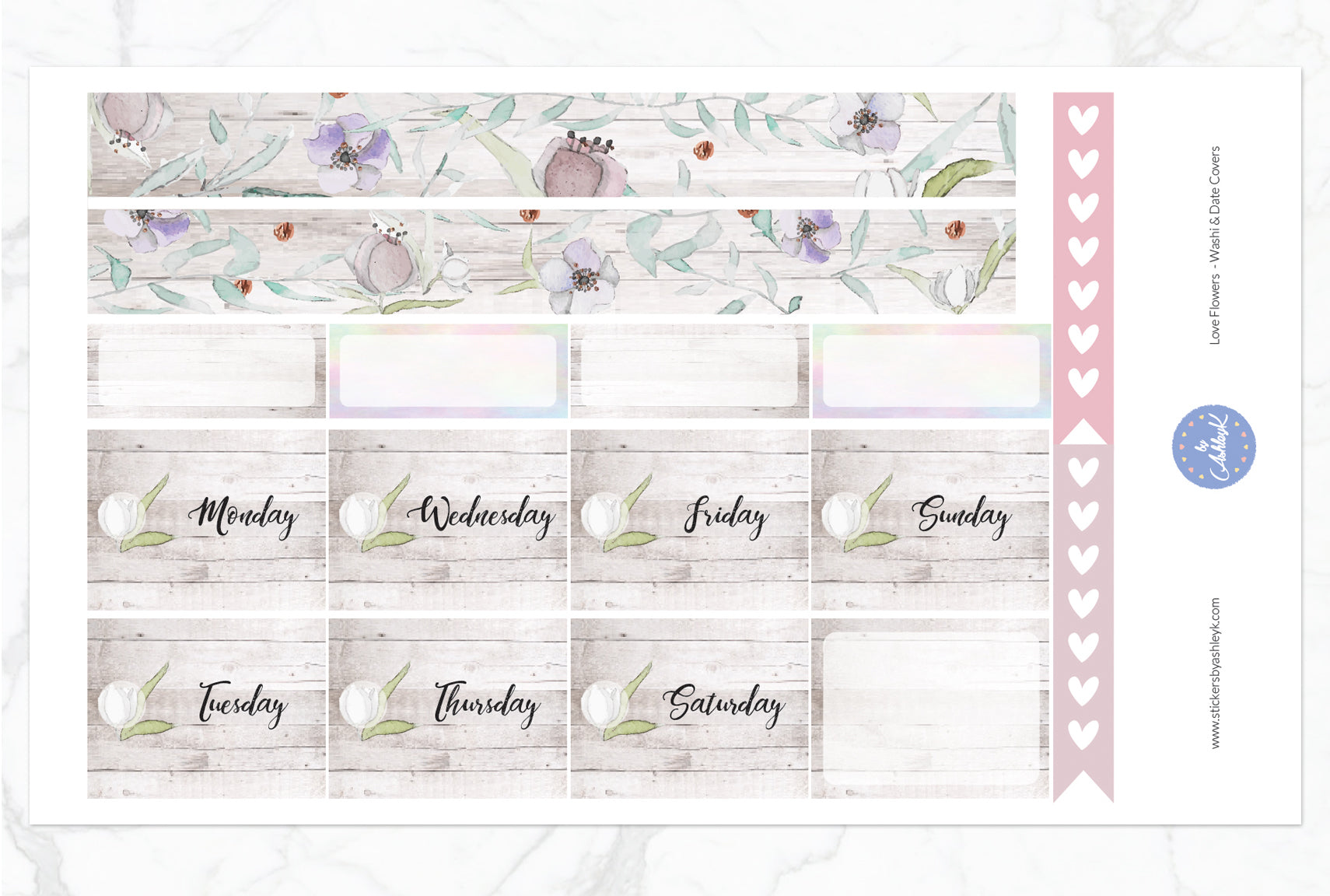 Love Flowers Weekly Kit  - Washi Sheet