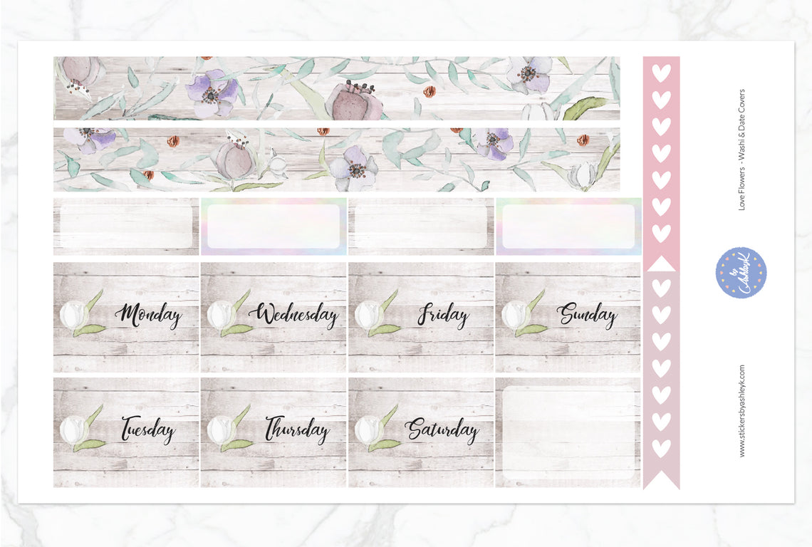 Love Flowers Weekly Kit  - Washi Sheet