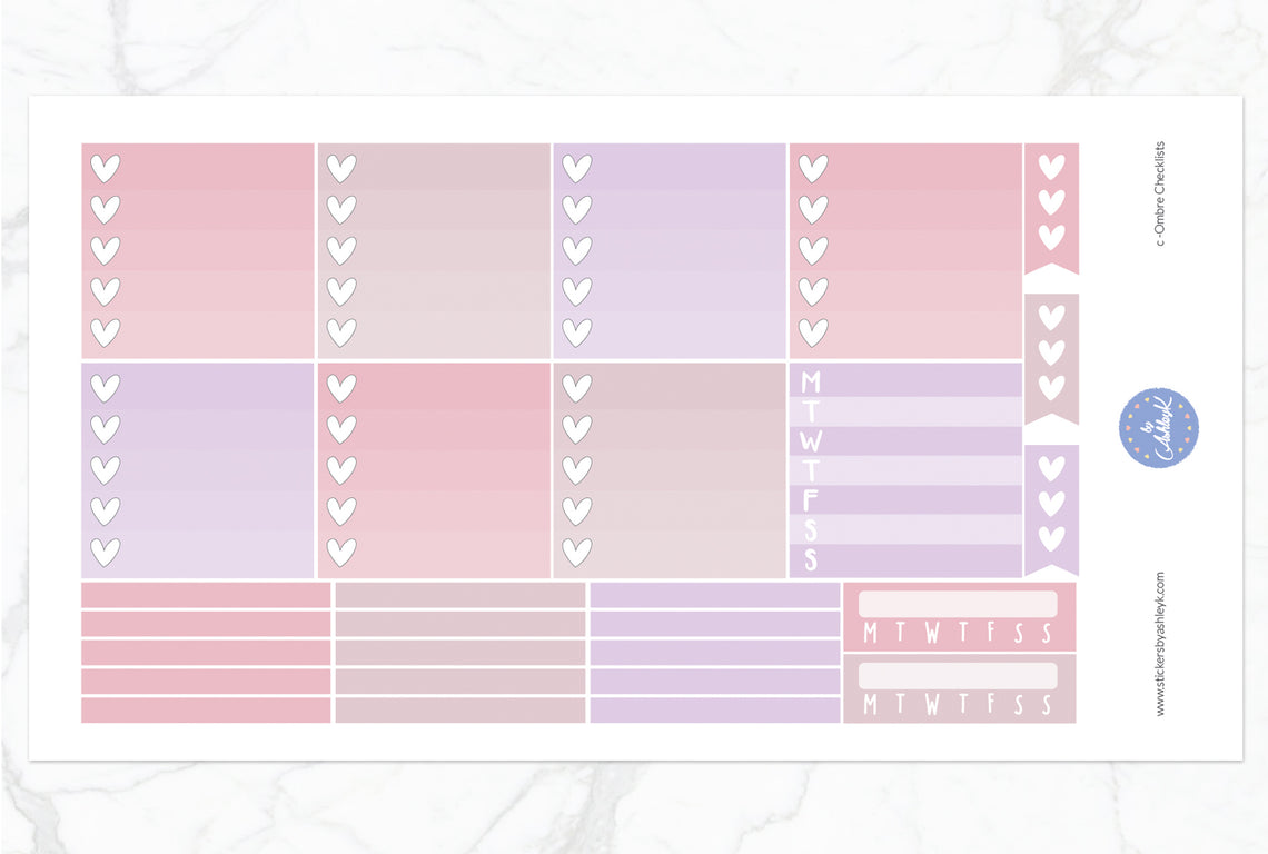 Love Flowers Weekly Kit  - Ombre Checklist Sheet