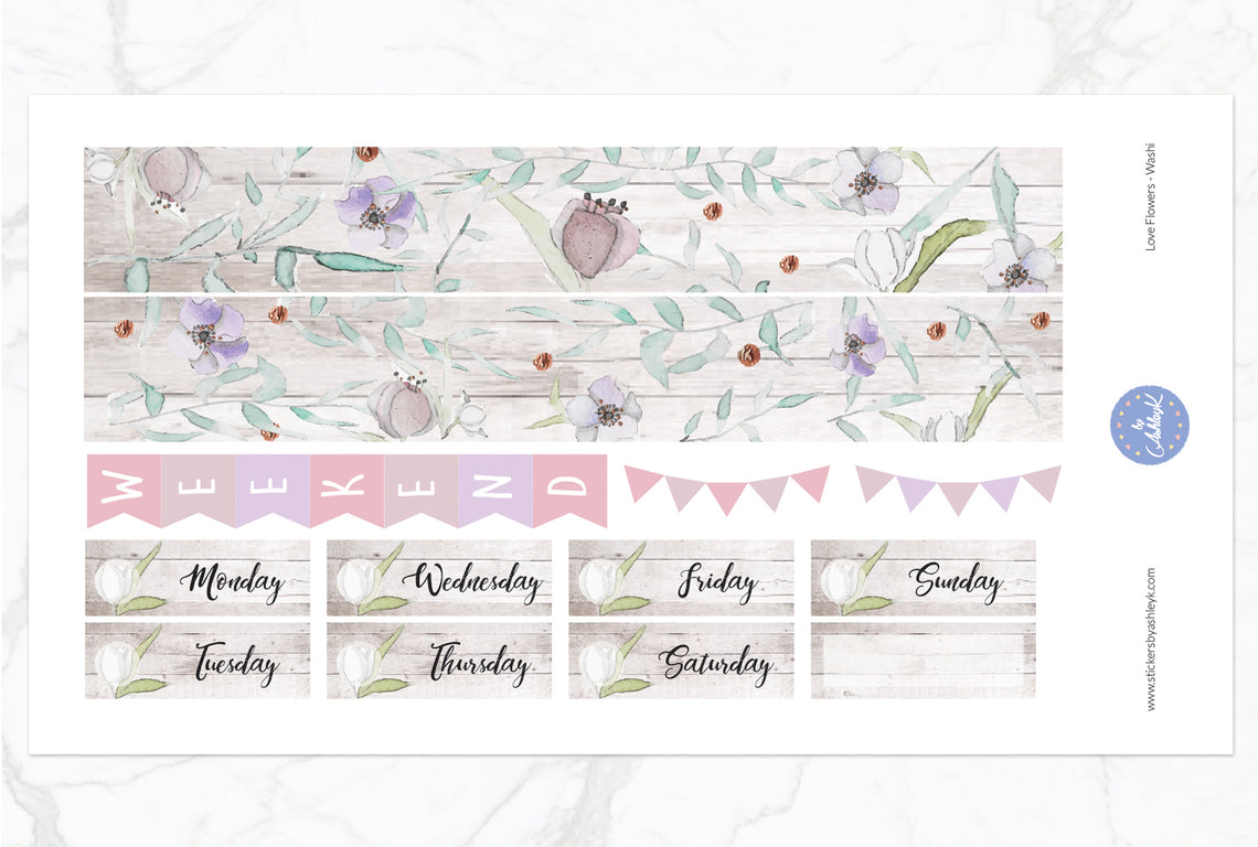 Love Flowers Weekly Kit  - Washi Sheet