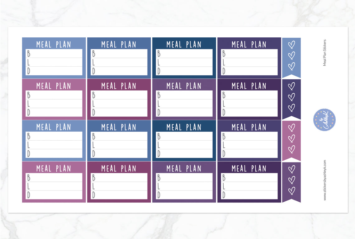 Meal Plan Stickers - Blueberry
