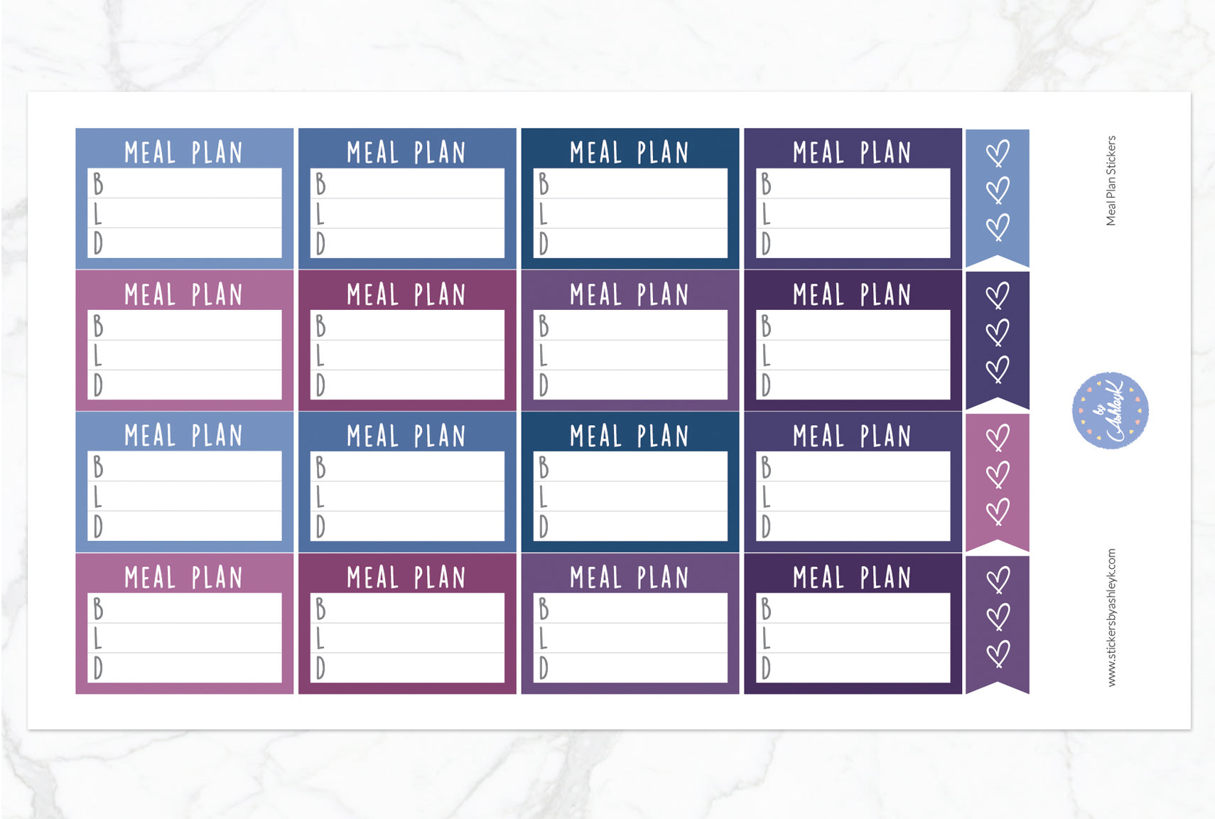 Meal Plan Stickers - Blueberry