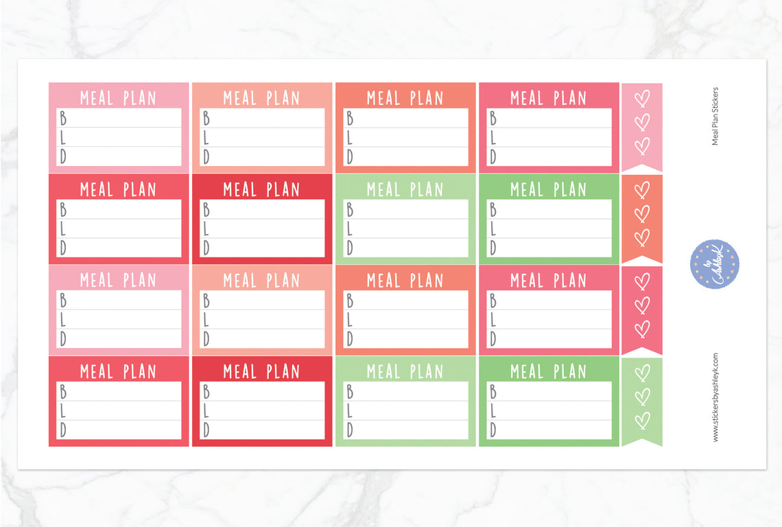 Meal Plan Stickers - Strawberry