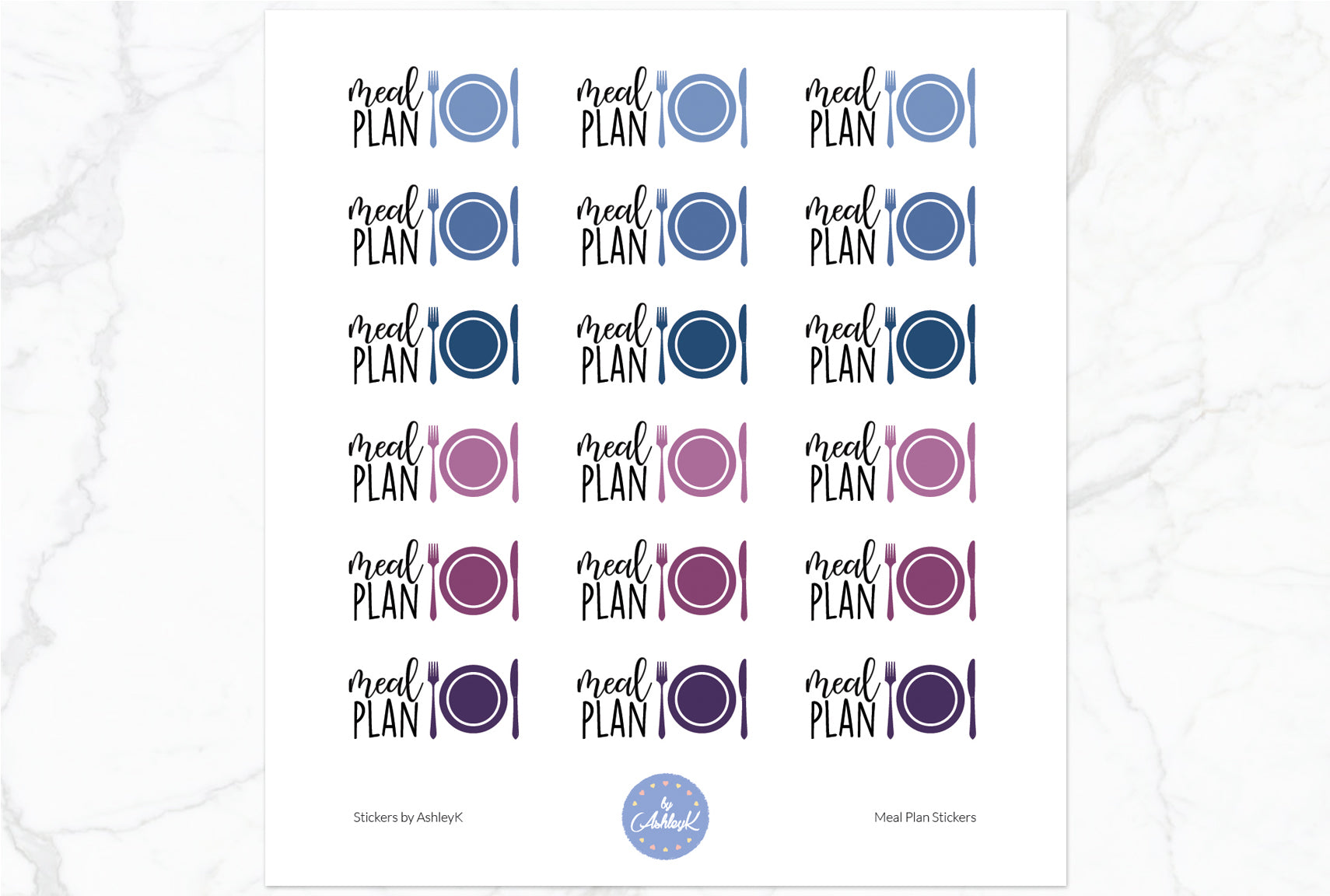 Meal Plan Stickers - Blueberry