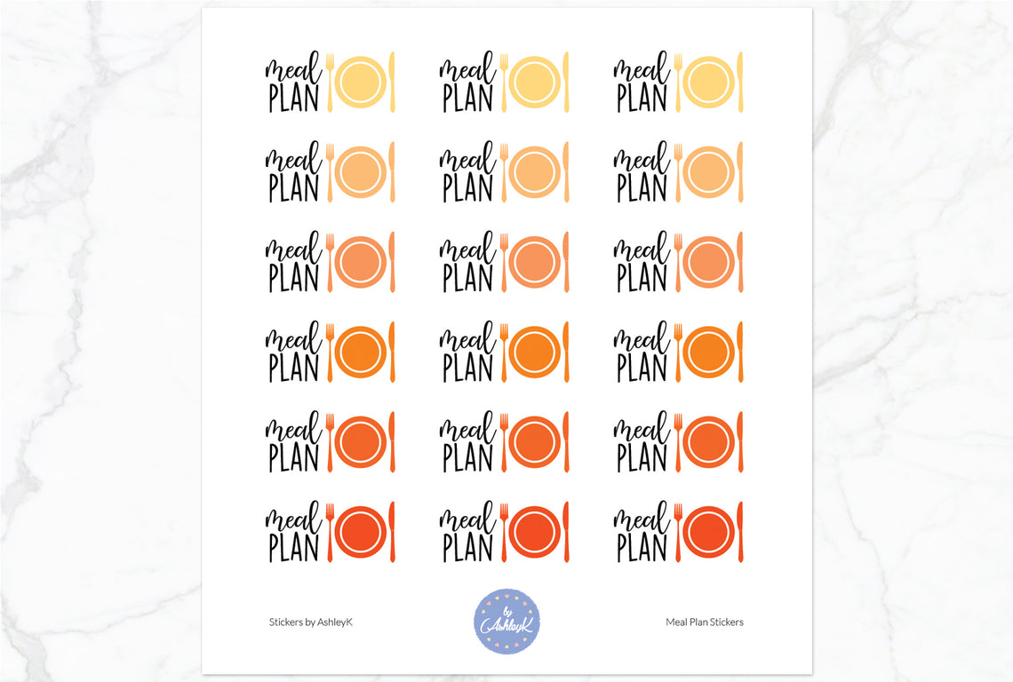 Meal Plan Stickers - Orange