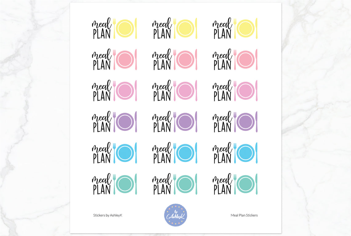 Meal Plan Stickers - Pastel