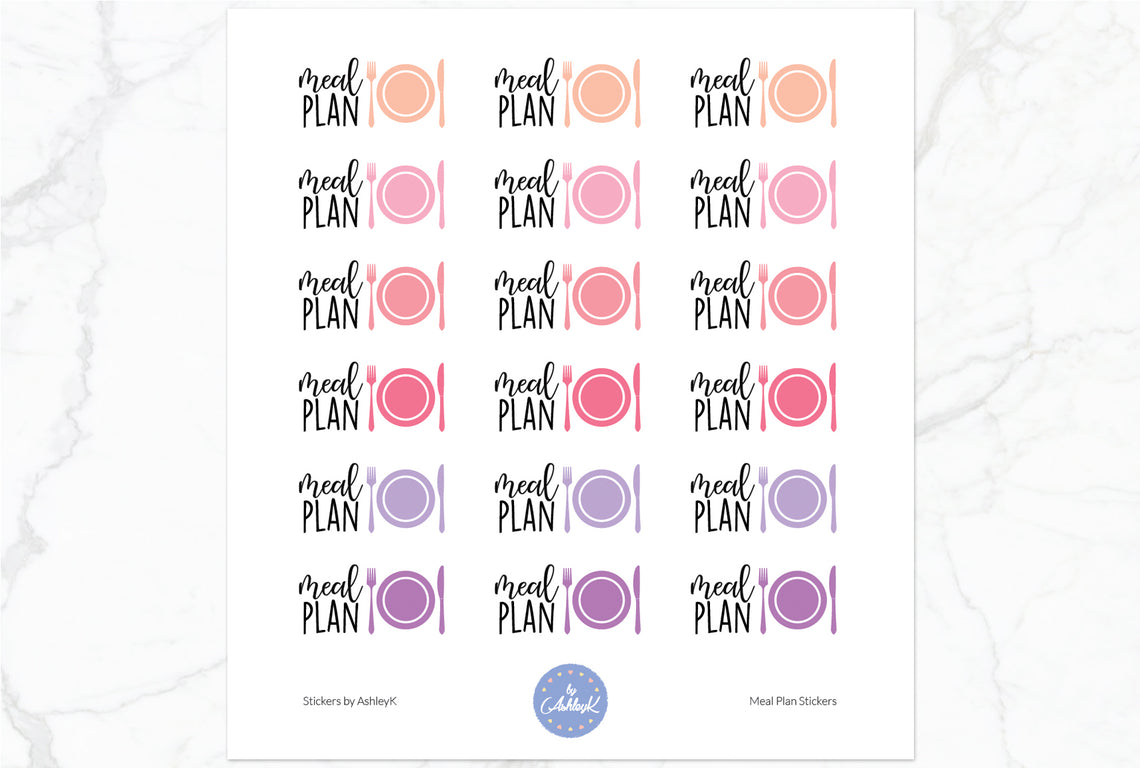 Meal Plan Stickers - Raspberry