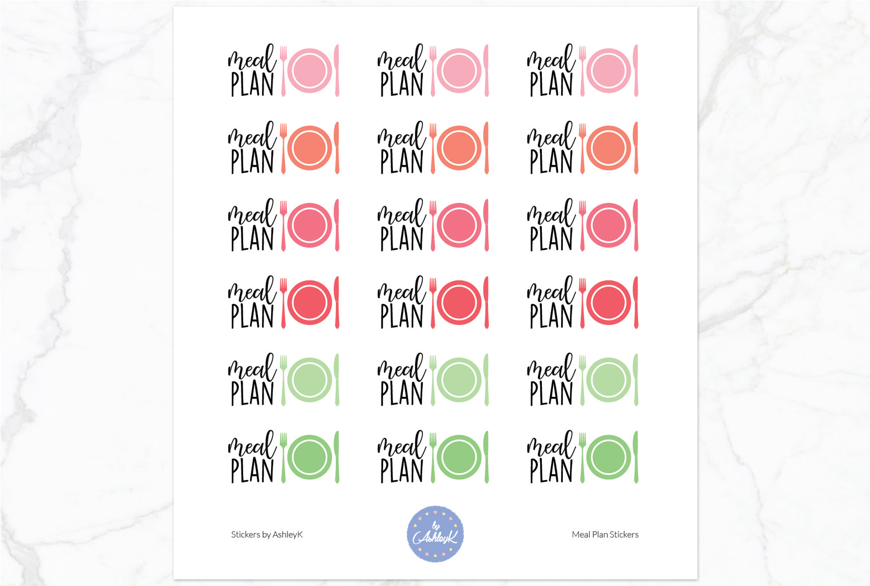 Meal Plan Stickers - Strawberry