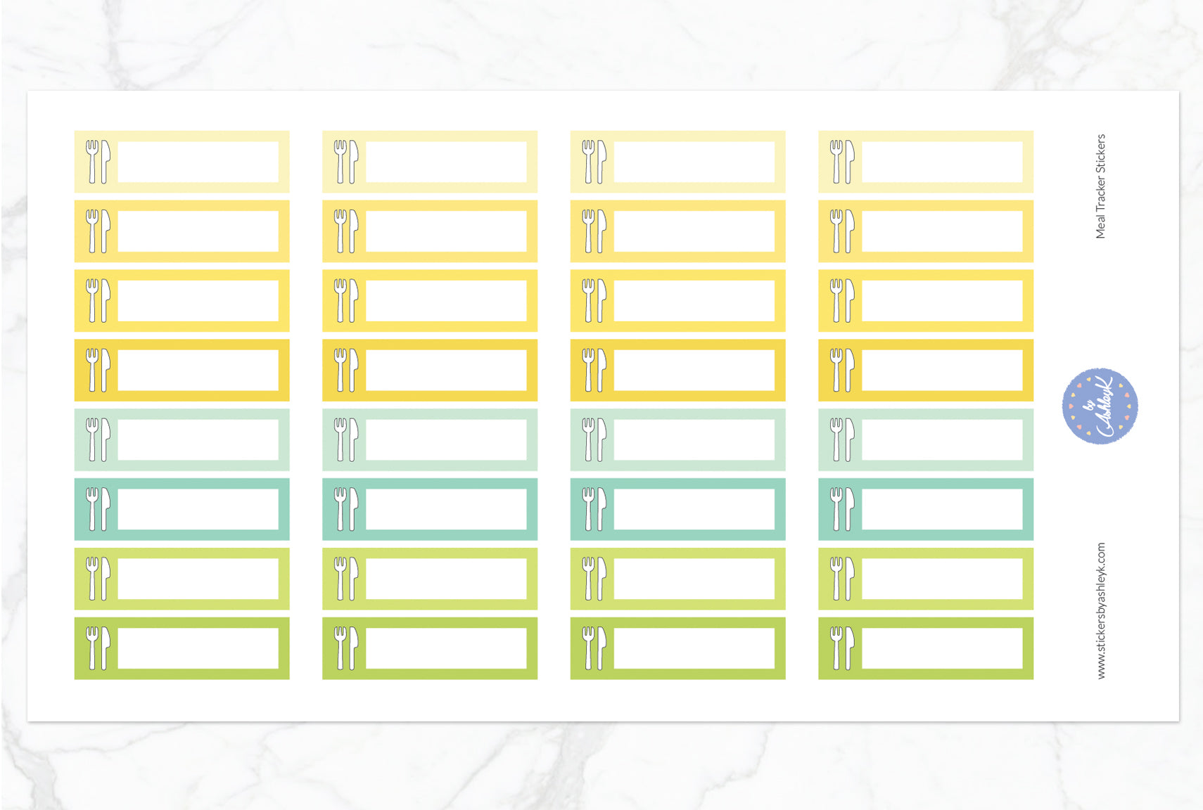 Meal Tracker Stickers - Lemon&Lime