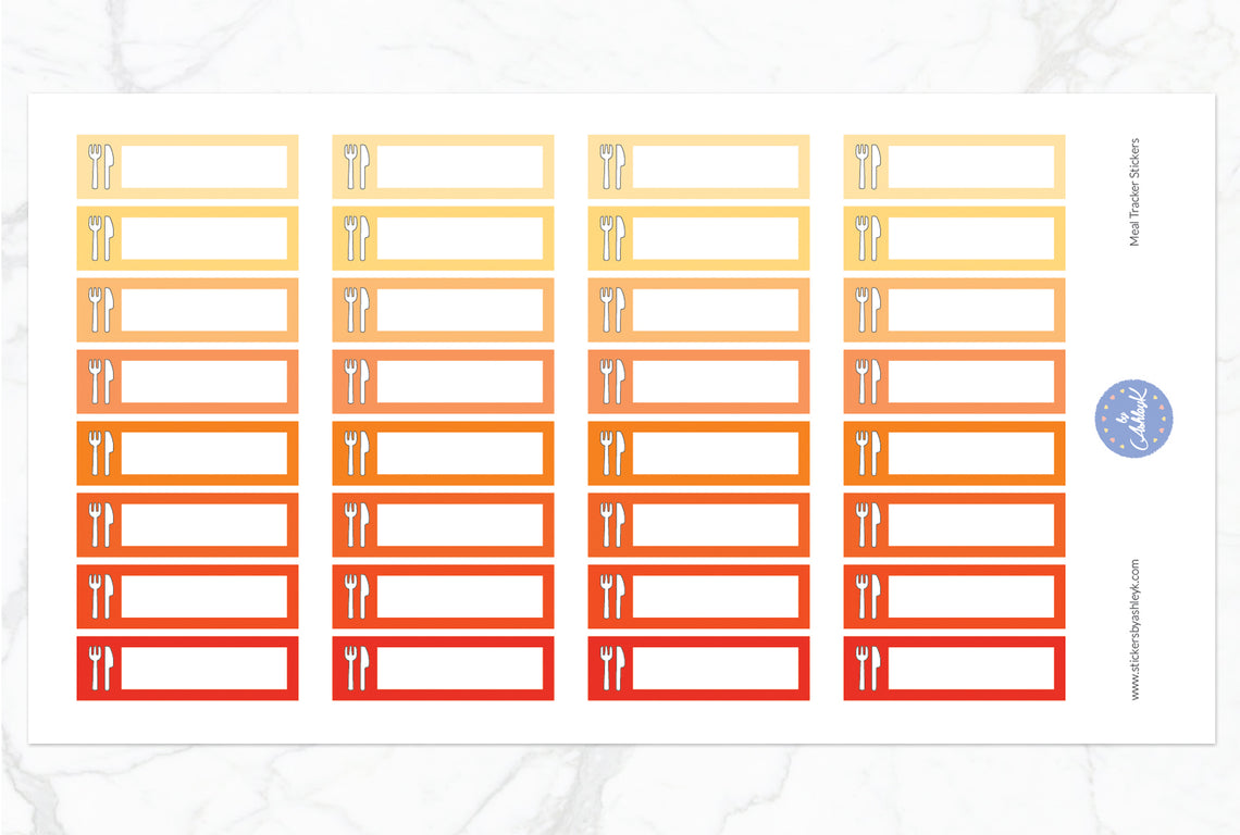 Meal Tracker Stickers - Orange