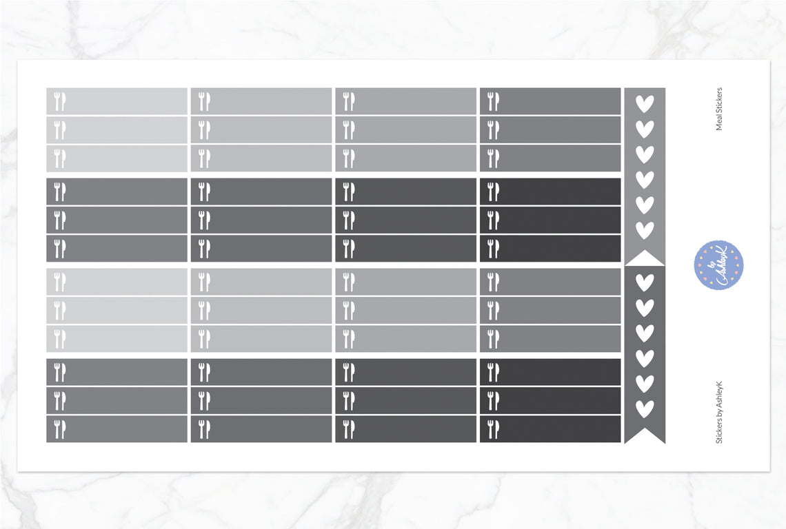 Meal Stickers - Monochrome