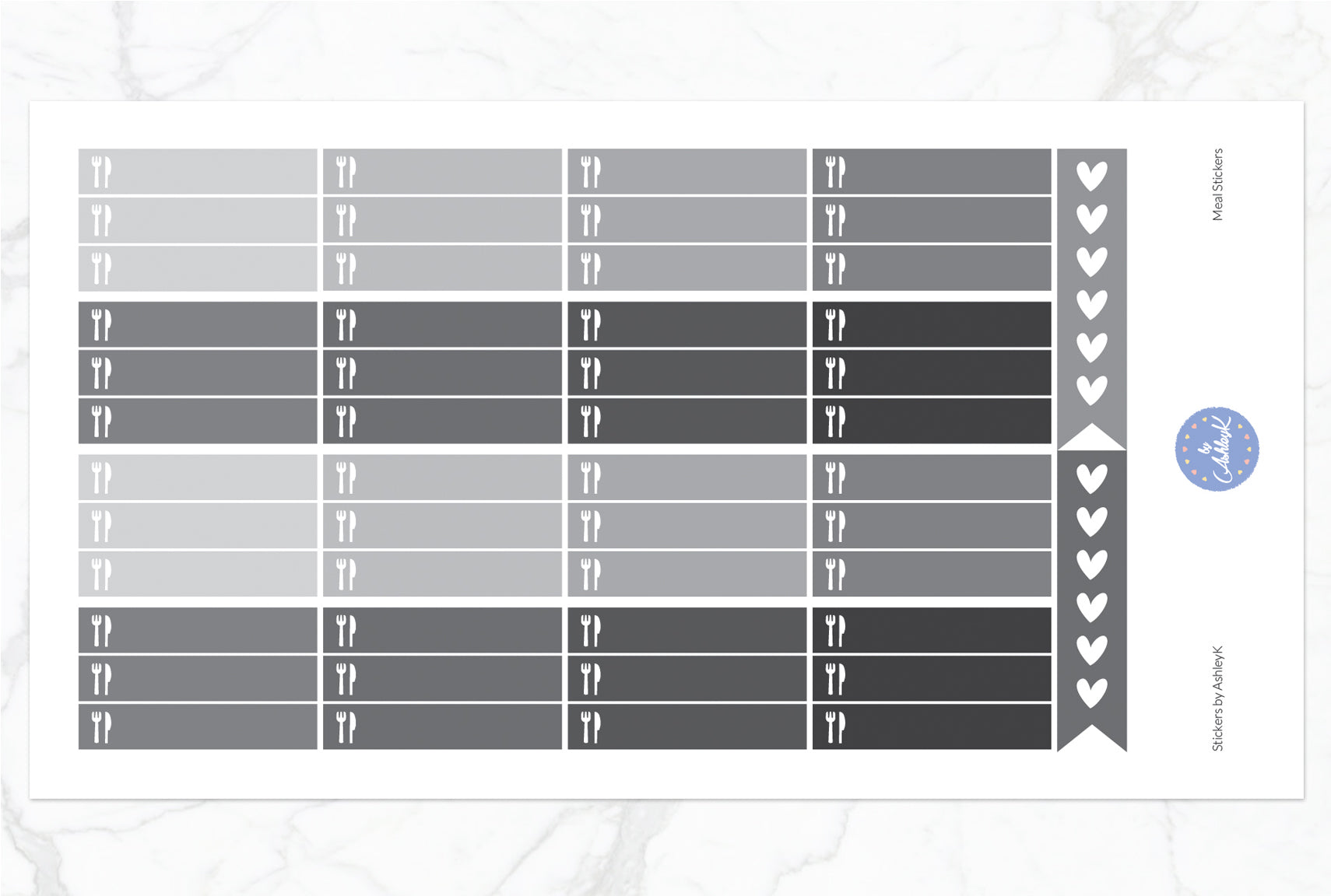 Meal Stickers - Monochrome