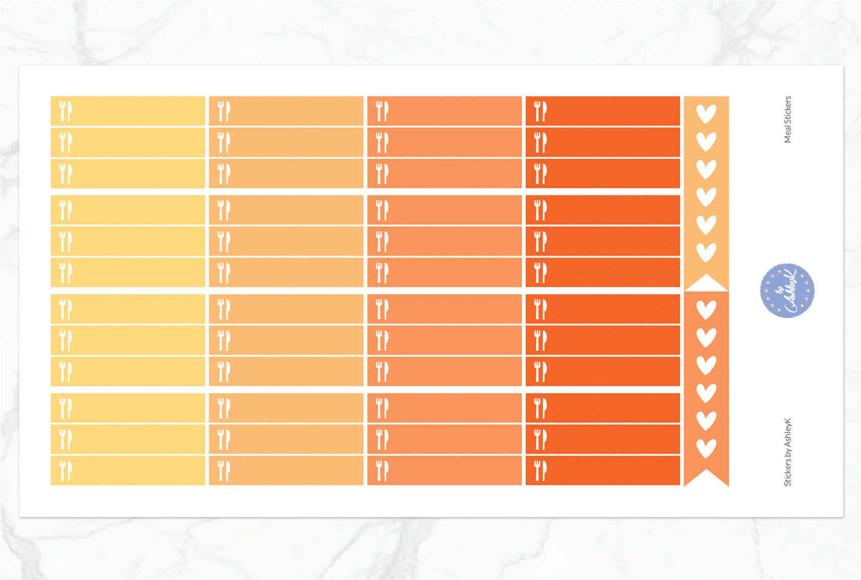 Meal Stickers - Orange