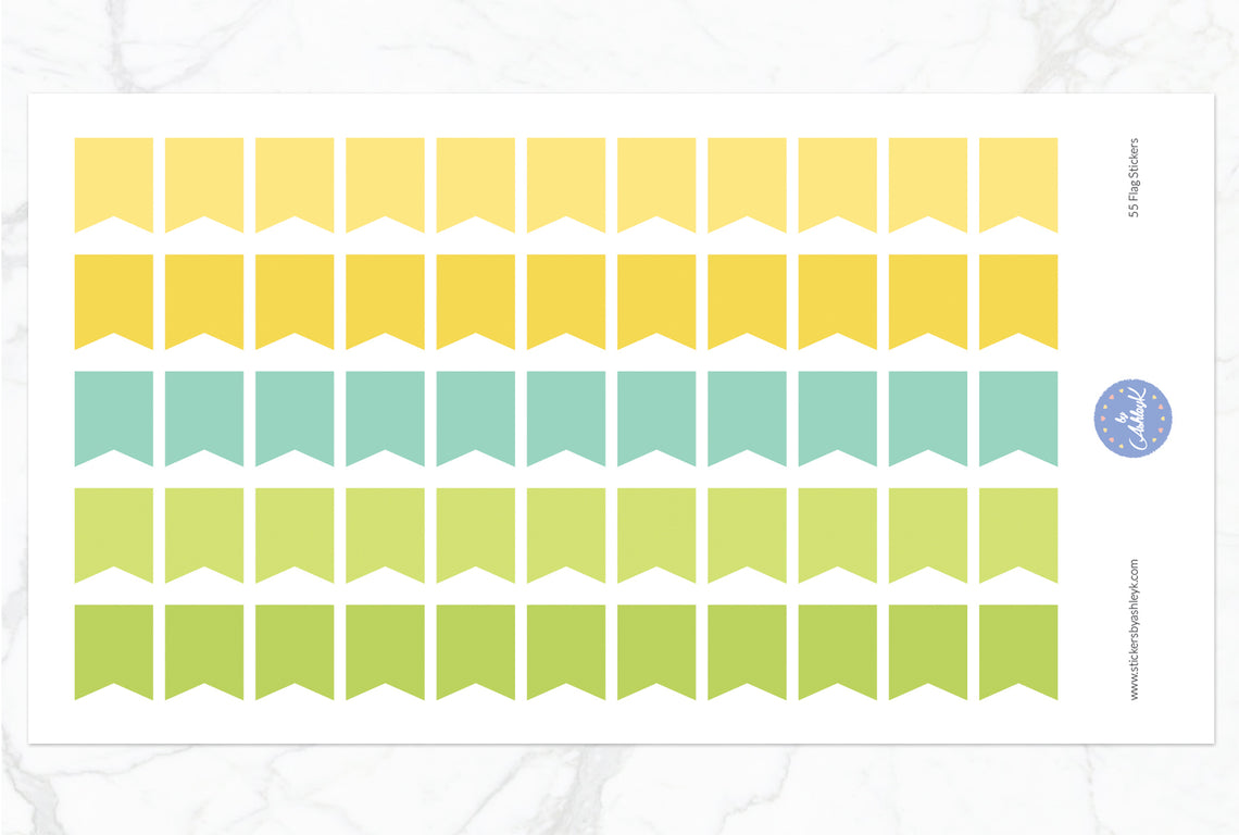 55 Medium Flag Stickers - Lemon&Lime
