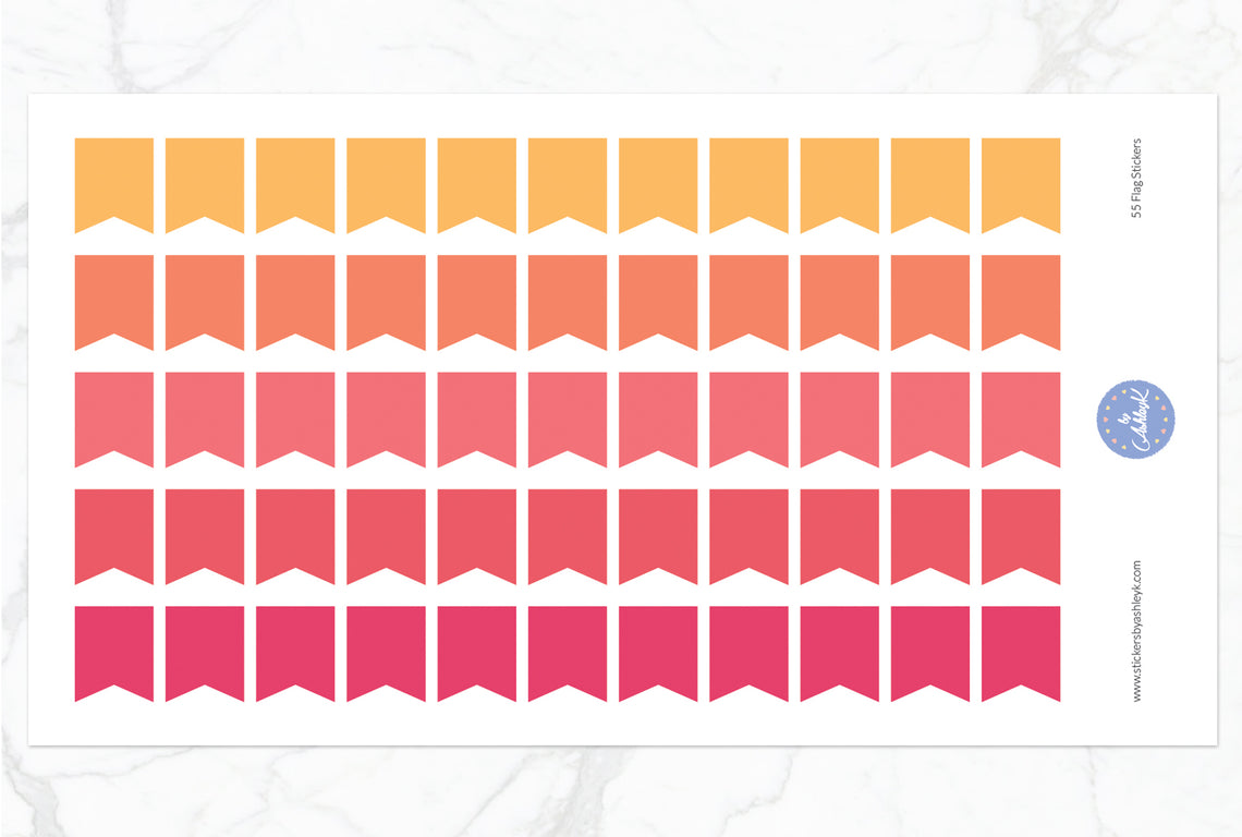 55 Medium Flag Stickers - Peach