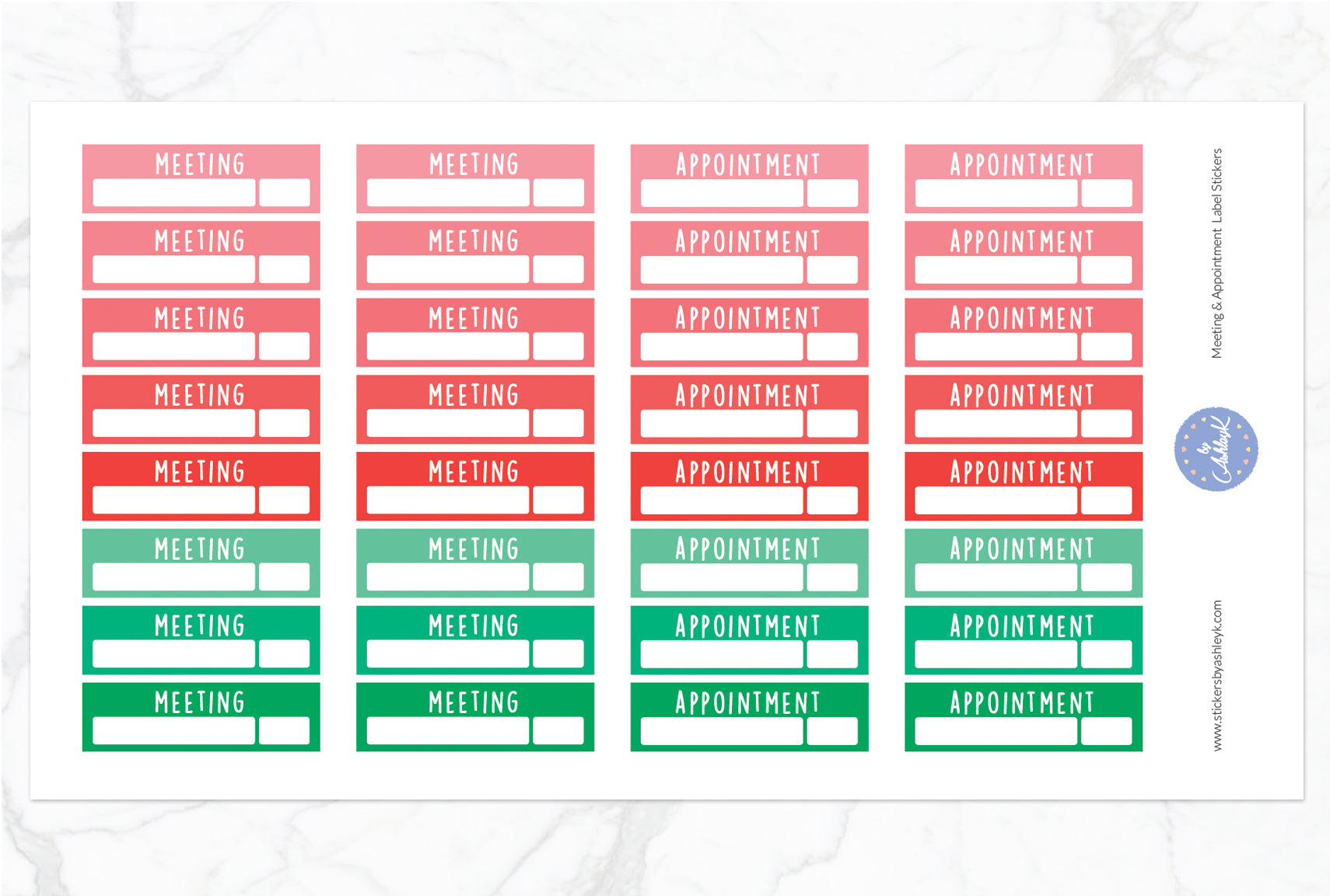 Meeting & Appointment Label Stickers - Watermelon
