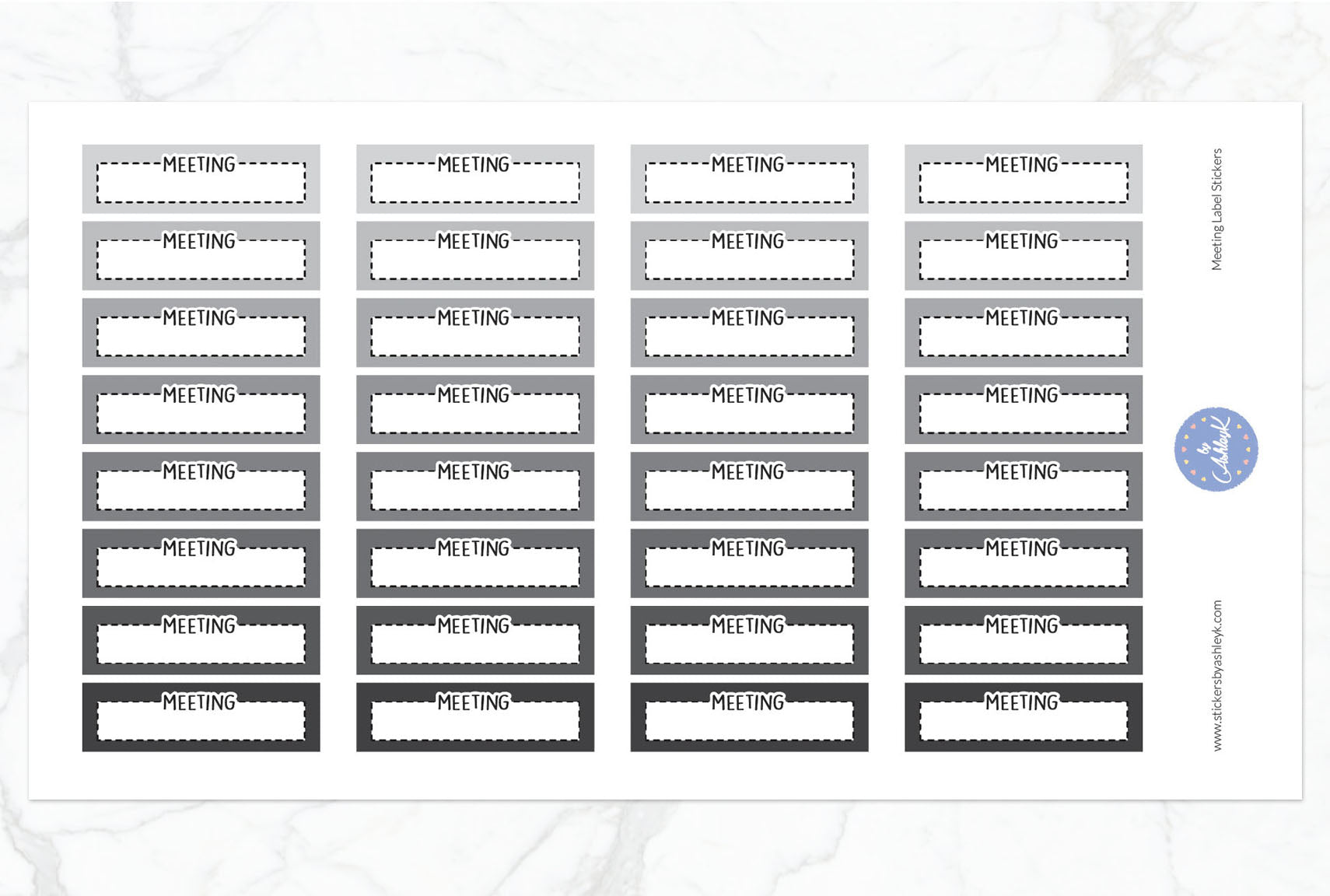 Meeting Label Stickers - Monochrome