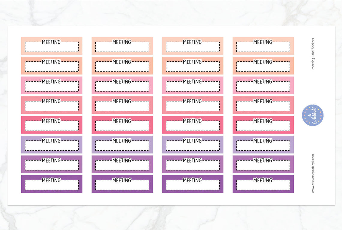 Meeting Label Stickers - Raspberry