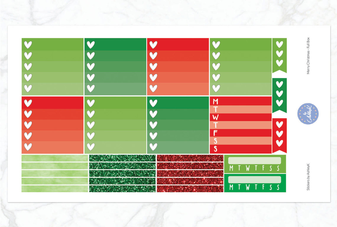 Merry Christmas - Ombre Checklist Sheet