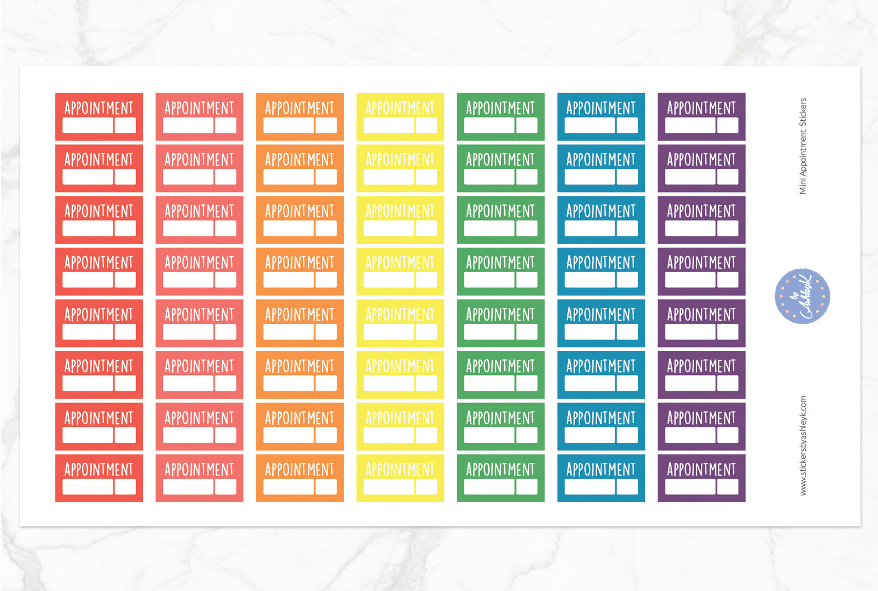 Mini Appointment Stickers - Pastel Rainbow