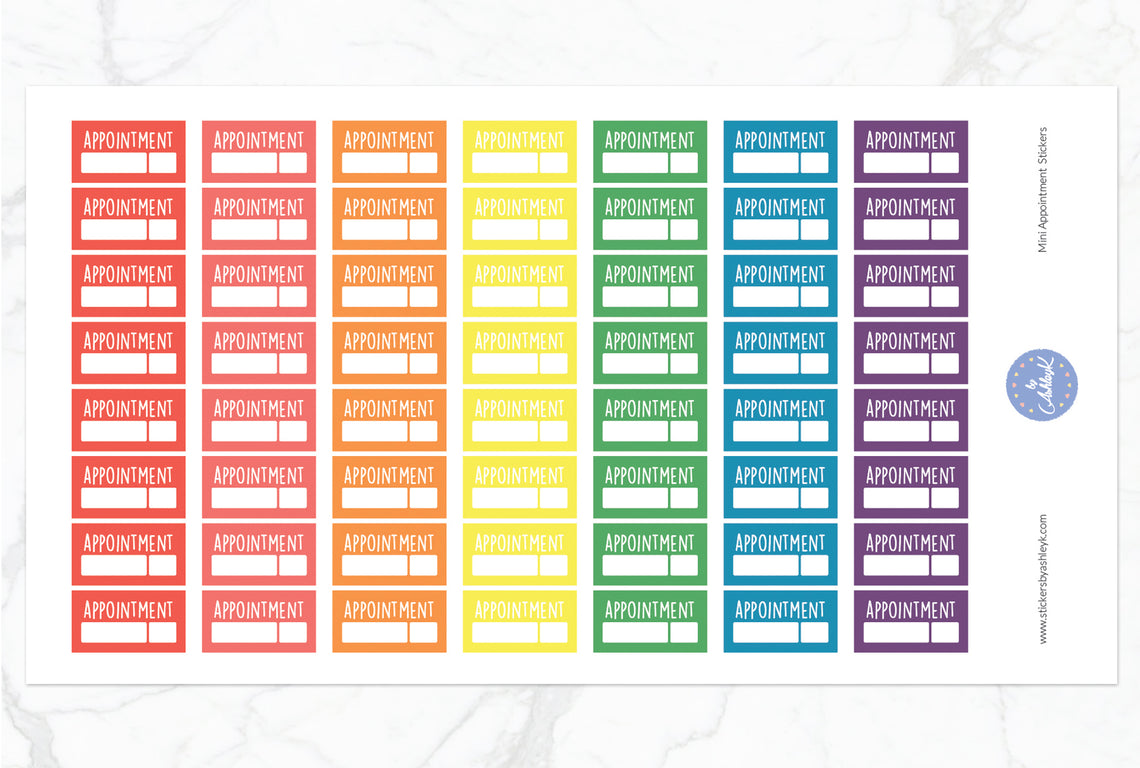 Mini Appointment Stickers - Pastel Rainbow