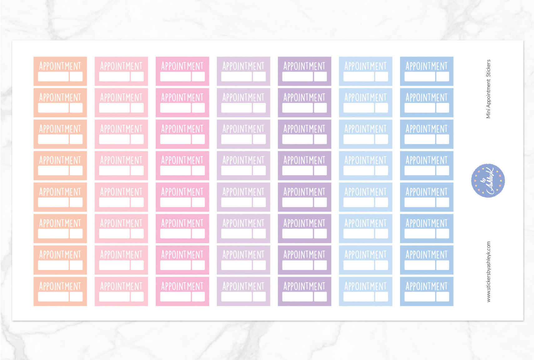 Mini Appointment Stickers - Pastel Sunset