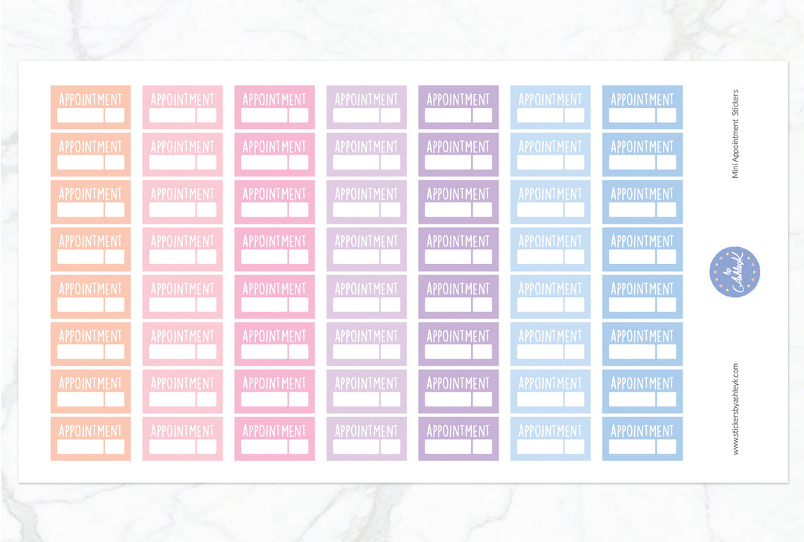 Mini Appointment Stickers - Pastel Sunset