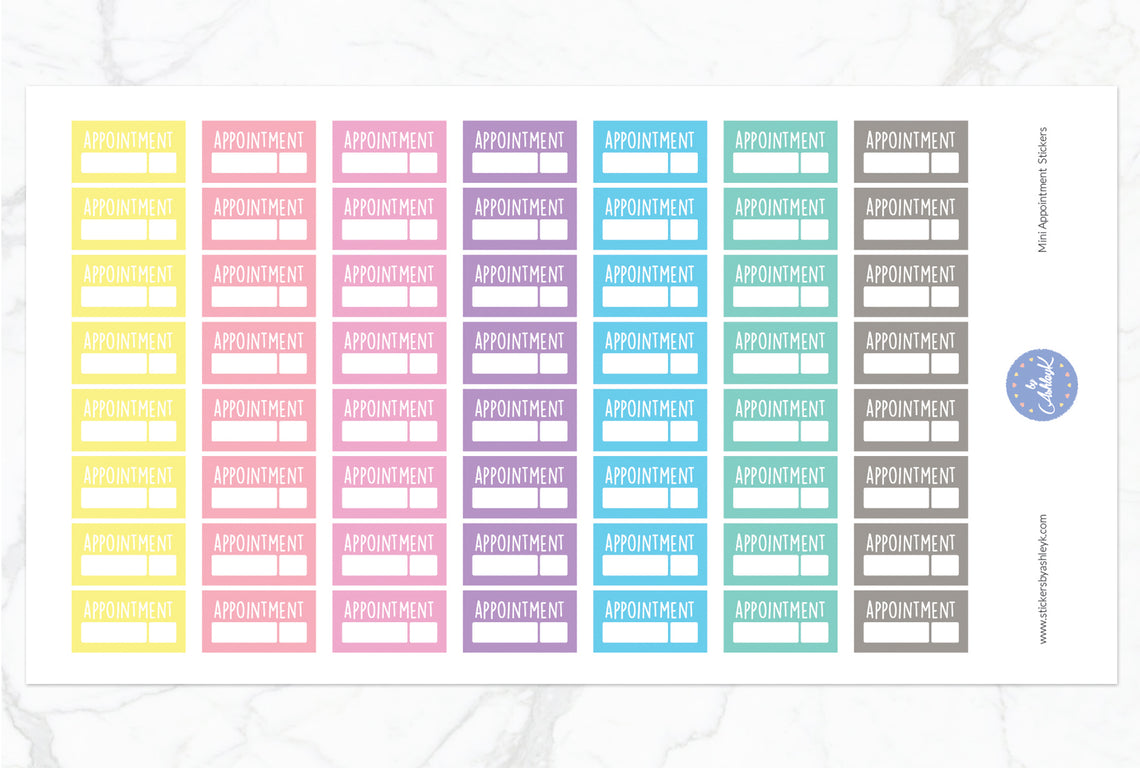Mini Appointment Stickers - Pastel