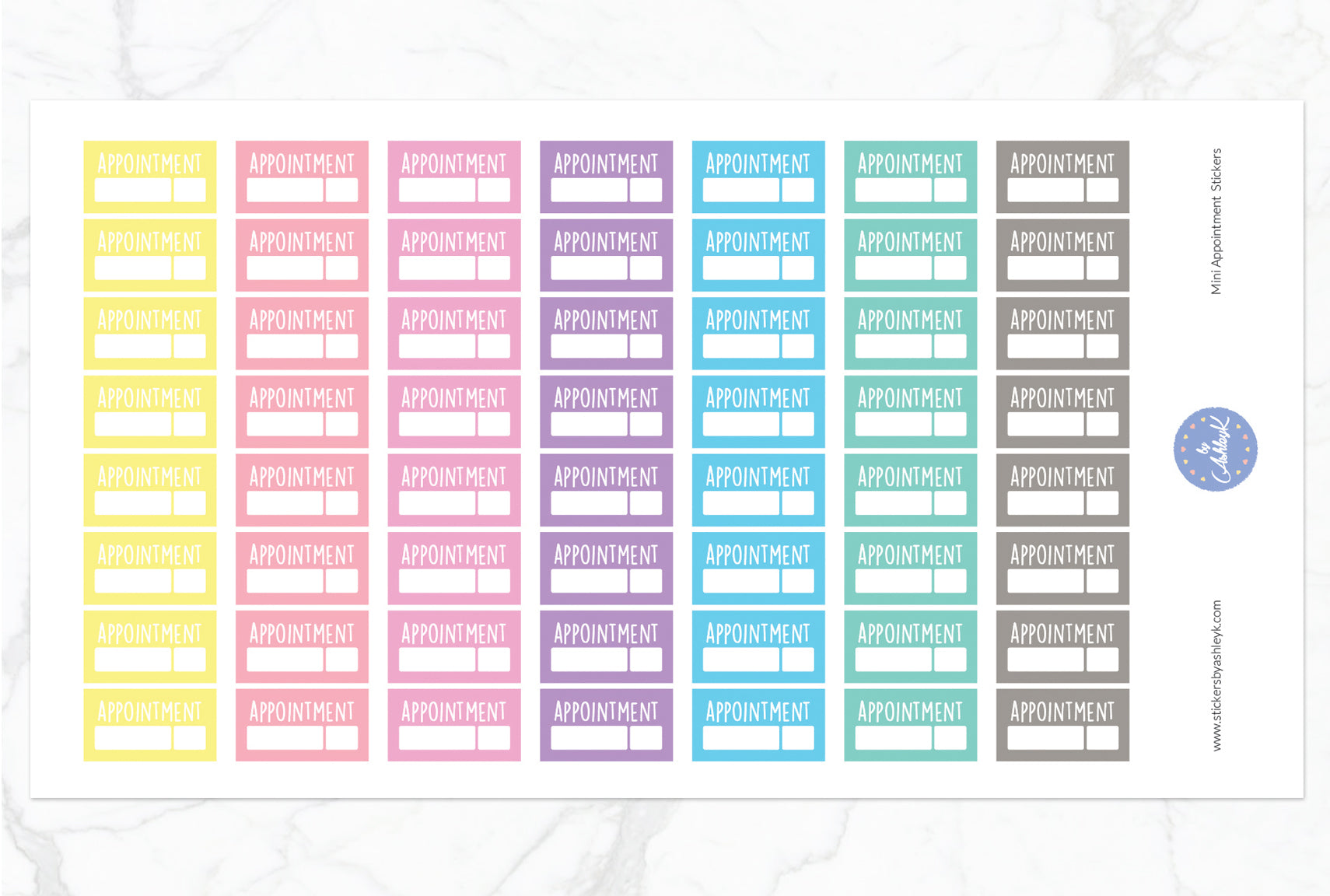 Mini Appointment Stickers - Pastel